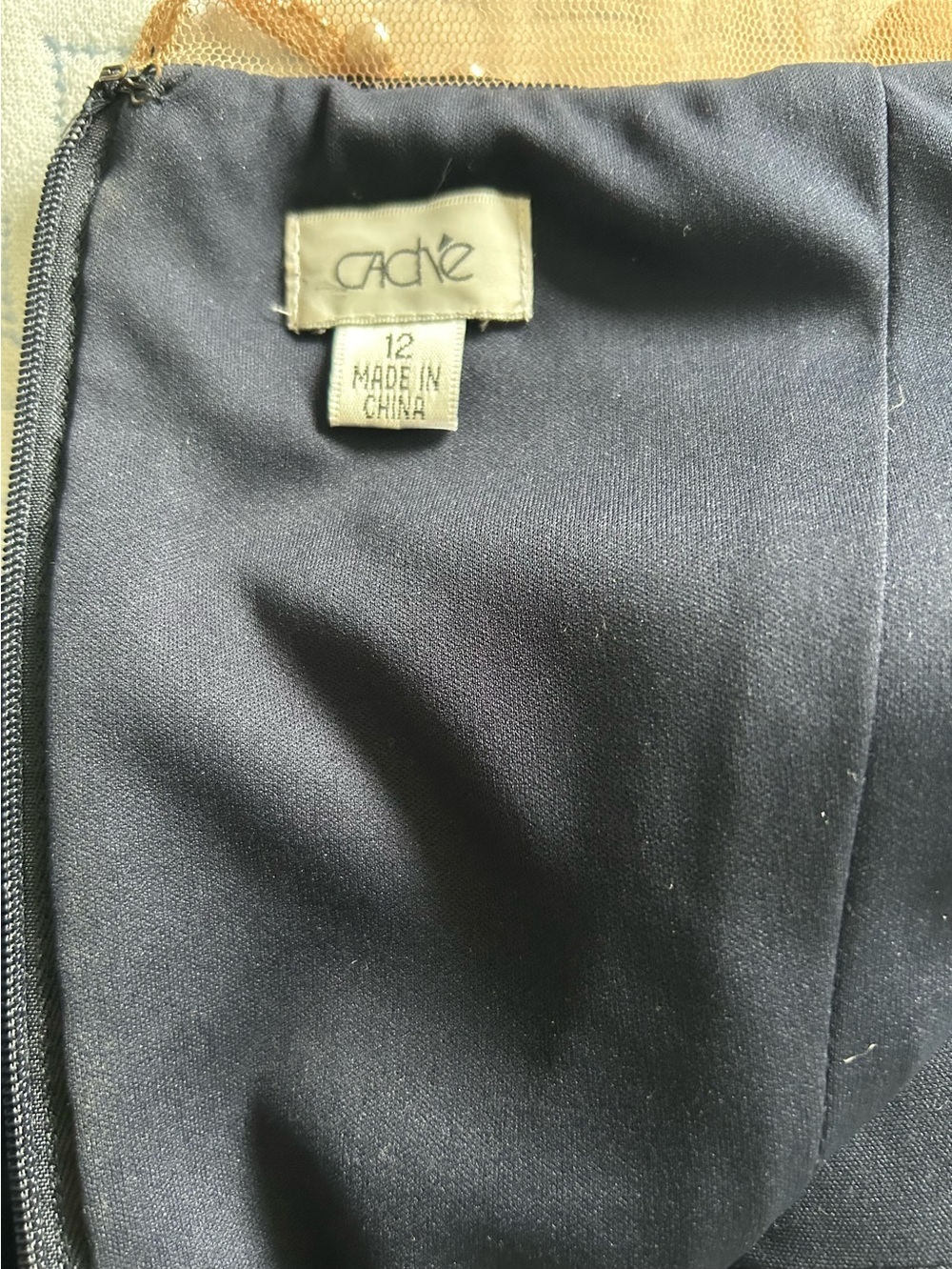 Cache Y2K Black Embellished Illusion Midi Cocktail Evening Dress SZ 10 - Picture 7 of 8